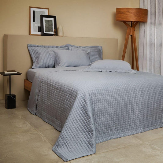 Versailles Satin (Light Blue) – Double 4-Piece Bedding Set